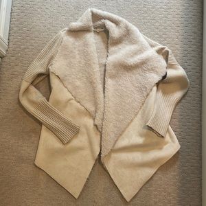 Sherpa and suede cream sweater / jacket